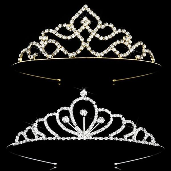 Nouvelle mode cristal Barrets Bridal Kid Girls Tiaras and Crowns Rhinestones Bandbands pour femmes accessoires de cheveux de mariage de mariée 265b