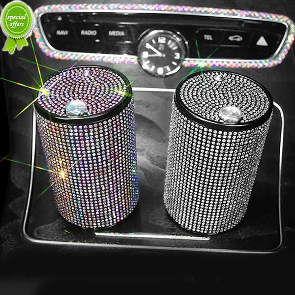 Nouveau mode cristal strass voiture cendrier Portable porte-gobelet en métal avec diamant sans fumée Auto cendriers porte-cigarette