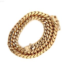 Nouvelle mode personnalisée italien k chaînes en or jaune réel réel miami cubain lien franco solide avec collier de certificat en or