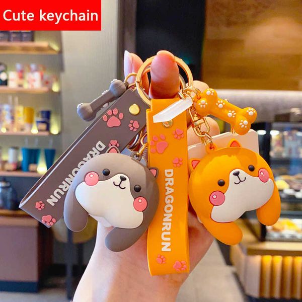 Nueva moda lindo gatito trasero bolso de cuero llavero de coche plástico suave muñeca de goma colgante llavero anillo accesorios joyería regalo G1019