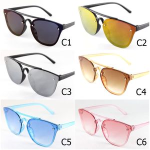 Modeontwerper Clean Square Kids Sunglasses Pure kleuren frame met oversize lenzen coole jongens en meisjes brillen