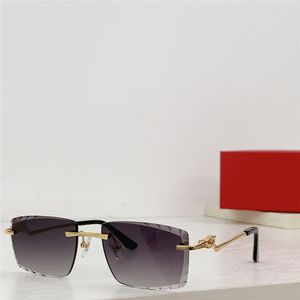 Nieuwe mode-design zonnebril voor mannen en vrouwen 0121O vierkant frame randloze geslepen lens dierlijke metalen tempels eenvoudige populaire stijl outdoor UV400-beschermingsbril