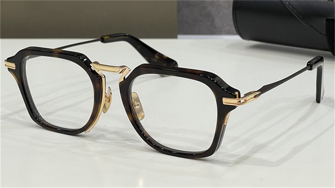 Nieuwe fashion design heren optische bril 413 K goud plastic vierkant frame vintage eenvoudige stijl transparante brillen topkwaliteit heldere lens retro delicate brillen