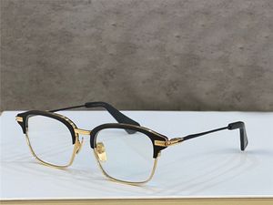 Nieuwe modeontwerp mannen optische bril typografie k goud vierkant frame vintage eenvoudige stijl transparante eyewear topkwaliteit duidelijke lens 142