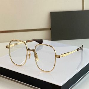 Nouveau design de mode Men de lunettes optiques vers Two K Gold Round Frame Vintage Simple Transparent Eyewear Top Quality Clear Lens297U