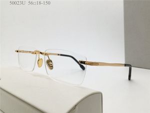 Nieuwe mode-ontwerp optische brillen 50023U vierkant metalen frame randloze lens eenvoudige en zakelijke stijl veelzijdige decoratieve bril