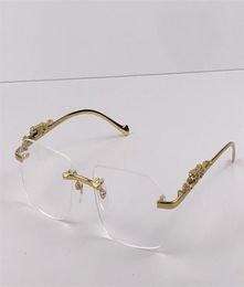 nouveau design de mode lunettes à monture optique 36456512 petites lentilles irrégulières sans cadre transparentes en cristal coupé jambe d'animal rétro classique9108560