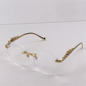 nieuwe fashion design optische frame bril 36456512 kleine onregelmatige frame-minder transparant kristal geslepen lens dier been retro classic265T