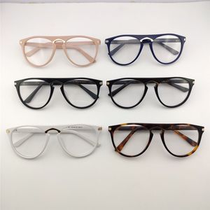 Nieuwe modeontwerp optische bril 0013 ronde eenvoudige frame eenvoudige populaire stijl hand gepolijst met transparante lenzen