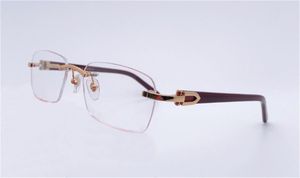 Nieuwe modeontwerp optische bril 0048 vierkante frame rimeless eenvoudige zakelijke stijl transparante lens kan op recept duidelijke lenzen zijn
