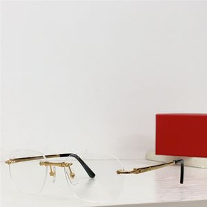 Nouveau design de mode lunettes optiques 0407 monture en or K sans monture forme rétro style simple et élégant lunettes polyvalentes avec boîte peuvent faire des lentilles de prescription