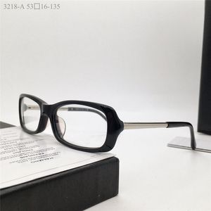 Nuevo diseño de moda gafas ópticas 3218-A patillas de acetato con montura cuadrada pequeña, gafas para hombres y mujeres, lentes transparentes de estilo popular simple, gafas de calidad superior