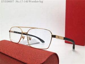 Nieuw modeontwerp optische glazen metalen frame model 00057 eenvoudige populaire stijl vierkante transparante lens kan op recept duidelijke lenzen zijn