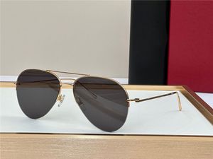 Nouveau design de mode lunettes de soleil pilote 0237S K demi-monture en or classique style simple et populaire lunettes de protection polyvalentes en plein air uv400