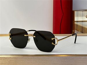 Nuevo diseño de moda gafas de sol piloto 0396 K marco dorado lente sin montura estilo simple y popular que vende gafas de protección uv400 para exteriores de calidad superior