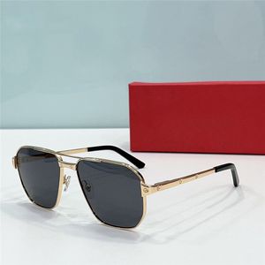 Nouveau design de mode lunettes de soleil pilote 0424S cadre en métal style simple et populaire lunettes de protection UV400 en plein air de qualité supérieure avec étui