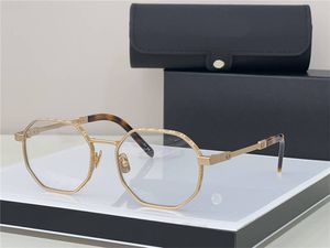 Nuevo diseño de moda, gafas ópticas poligonales, montura de metal 080, gafas de gama alta de estilo simple y generoso con caja que pueden hacer lentes recetados.