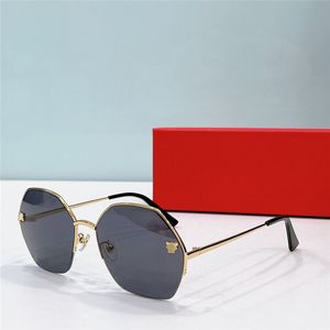 Nouveau design de la mode Polygon Sunglasses ESW00581 Metal Half Frame Simple and Popular Style Polydoule Outdoor UV400 Protection Lunes