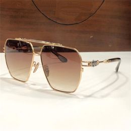 Nouveau des lunettes de soleil rétro de design de mode Ripping Exquisitesquare Metal Cadre populaire et polyvalent UV400 de protection UV400 241o