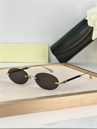 Nieuw modeontwerp Kleine ovale zonnebrillen De Genta Exquisite Metal Frame Rimless Lens Simple and Popular Style High End Outdoor UV400 Protection Eyewear