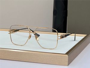 Nieuwe vierkante optische bril met modieus ontwerp EMPERIK metalen frame Geïnspireerd door de tweekleurige look van luxe horloges, hoogwaardige transparante brillen