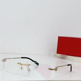 Nouveau design de mode lunettes optiques de forme carrée 0259 monture en métal lentilles sans monture hommes et femmes style d'affaires lunettes légères et faciles à porter