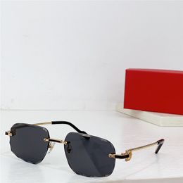 Nouveau design de mode lunettes de soleil pilote de forme carrée 0416S monture en métal lentille coupée sans monture style simple et populaire lunettes de protection UV400 extérieures polyvalentes