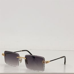 Nuevo diseño de moda gafas de sol de forma cuadrada 50137U marco de metal sin montura lente de corte de encaje estilo simple y popular gafas de protección UV400 para exteriores versátiles