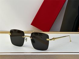 Nuevo diseño de moda gafas de sol cuadradas 0403S retro K marco dorado sin montura estilo simple y popular gafas de protección uv400 versátiles para exteriores
