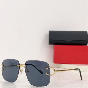 Nouveau design de mode lunettes de soleil carrées 0426S monture en métal lentille coupée sans monture style simple et populaire lunettes de protection UV400 extérieures