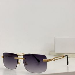 Nieuwe mode-design vierkante zonnebril 40040U metalen frame randloze lens dubbele nautische touwtempels eenvoudige en elegante stijl outdoor UV400-beschermingsbril