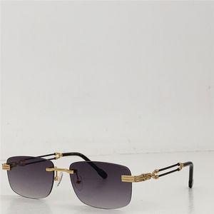 Nuevo diseño de moda gafas de sol cuadradas 50123U marco de metal lente sin montura patillas de cuerda náutica doble estilo simple y popular gafas de protección UV400 para exteriores