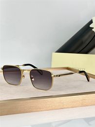 Nieuwe vierkante zonnebril met modieus ontwerp DE ARO I prachtige metalen frame, eenvoudige en royale stijl, hoogwaardige UV400-beschermingsbril voor buiten