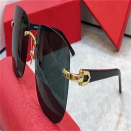 Nouvelles lunettes de soleil design de mode 0227S monture carrée sans monture légère et confortable style polyvalent simple qualité supérieure protection uv400259x