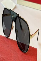 Nouvelles lunettes de soleil design de mode 0241SA monture pilote avec boutons en cuir style de vente populaire lunettes de protection uv400 qualité supérieure 4616135