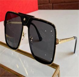 Nouvelles lunettes de soleil de design de mode 0263SA Cadre métallique carrée rétro avec petit bouton en cuir Avantgarde Pop Style Top Quality UV400 EY7266568