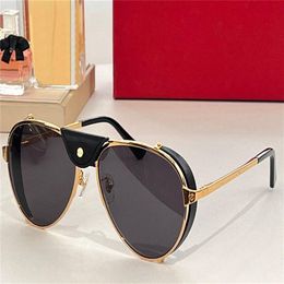 Nouvelles lunettes de soleil design de mode 0296S Cadre métallique pilote avec clip en cuir amovible Simple and Popular Style Outdoor UV400 ProtectIO222D