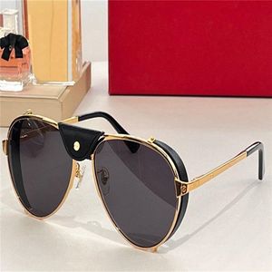 Nouvelles lunettes de soleil de design de mode 0296S Cadre métallique pilote avec clip en cuir amovible Simple and Popular Style Outdoor UV400 ProtectIO350S