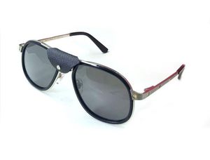 Nouvelles lunettes de soleil design de mode 10241 monture pilote avec petite boucle en cuir décoration style simple et populaire lunettes de protection uv400