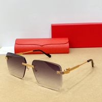 Nouvelles lunettes de soleil de design de mode pour femmes carr￩es carr￩es Rimles sans coupe exquise simple et populaire Style polyvalent UV400 Lunets de protection UV400