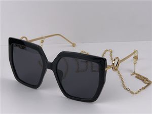 Nouveau design de mode femme lunettes de soleil 0410S cadre de plaque carrée style simple populaire avec chaîne d'oreille uv 400 lunettes de protection