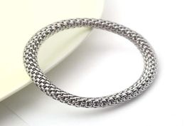 New Fashion Design Women Girls Bracelet en acier inoxydable Bracelet Silver Elastic Band Bangle Coya fabricant Direct 8438875