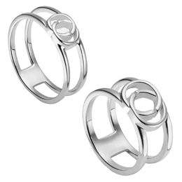 Nouveau créateur de mode Couple anneaux amour mariage luxe fiançailles Bijoux imbriqués large bande ouverte anneaux haute version pour femmes hommes livraison gratuite en gros