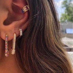 Nieuwe modeontwerper overdreven schattige mooie unieke vintage coole papieren clip pin diamant strass crystal stud oorbellen voor dames278x