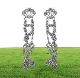 nouveau créateur de mode exagéré belle queue de poisson océan mignon diamant scintillant cristal coloré boucles d'oreilles longues pendentif pour wo6739956