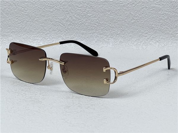 Gafas de sol vintage Design Men Design Square Shape Shape Ev400 UV400 Gold Light Color Lens 0104 con caja de caja Lente de color múltiple