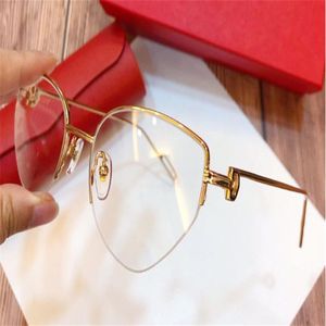 Nouveau cadre de créateur de mode oeil de chat K or demi-cadre rétro style moderne 0157 unisexe peut être utilisé pour les lentilles de prescription lunettes2806