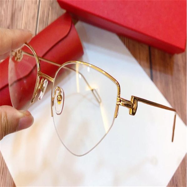 Nuevo marco de diseñador de moda ojo de gato K medio marco dorado estilo retro moderno 0157 unisex se puede usar para lentes recetados gafas218b