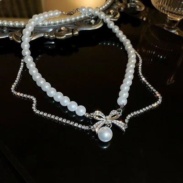 Nouveau créateur de mode Jewelry Nature Pearl Circle Collier Choker Goth Trend For Women Colliers Iced Out Chain Sister Gift Livraison gratuite