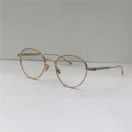 Nouveau créateur de mode lunettes optiques 0009 cadre rond en métal rétro style moderne lentille transparente peut être prescription lentilles claires234l